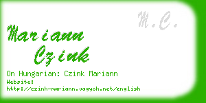 mariann czink business card